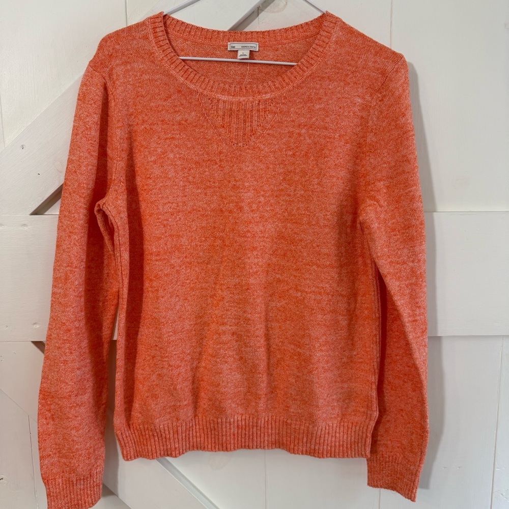 GAP Bright Coral Women's Crew Neck Sweater Size‎ Large NWT